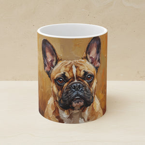 French Bulldog Acrylic Ceramic Coffee Mug 11oz, Colorful Dog Art, French Bulldog Lover Gift