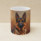German Shepherd Acrylic ceramic mug by Tritan, angled view