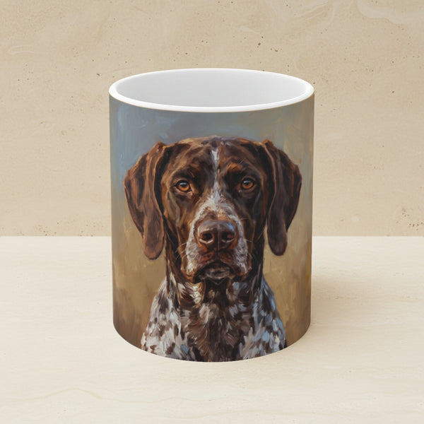 German Shorthaired Pointer Acrylic Ceramic Coffee Mug 11oz, Colorful Dog Art, German Shorthaired Pointer Lover Gift