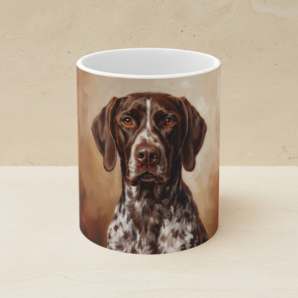 German Shorthaired Pointer Acrylic Ceramic Coffee Mug 11oz, Colorful Dog Art, German Shorthaired Pointer Lover Gift