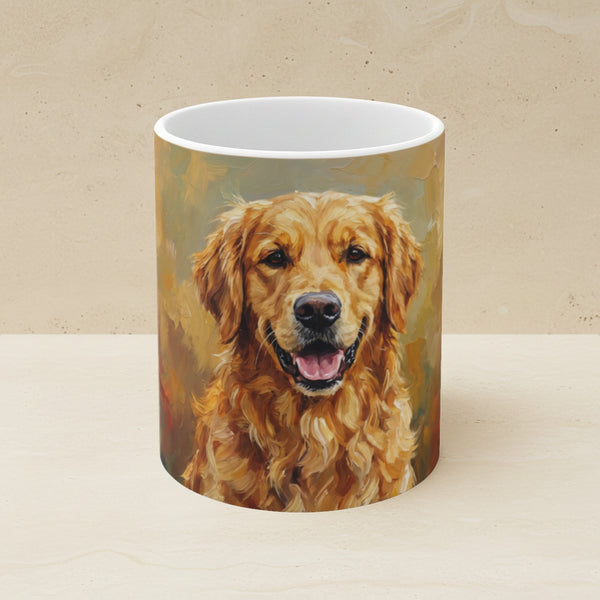 Acrylic Painting Golden Retriever - Amber | Ceramic Mug 11oz