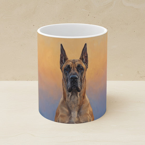 Great Dane Acrylic Ceramic Coffee Mug 11oz, Colorful Dog Art, Great Dane Lover Gift