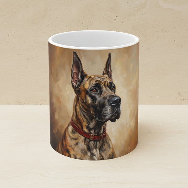 Great Dane Acrylic Ceramic Coffee Mug 11oz, Colorful Dog Art, Great Dane Lover Gift