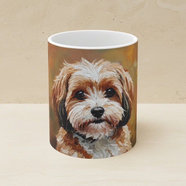 Havanese Acrylic Ceramic Coffee Mug 11oz, Colorful Dog Art, Havanese Lover Gift