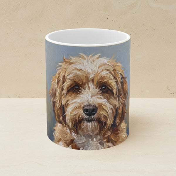 Havanese Acrylic Ceramic Coffee Mug 11oz, Colorful Dog Art, Havanese Lover Gift