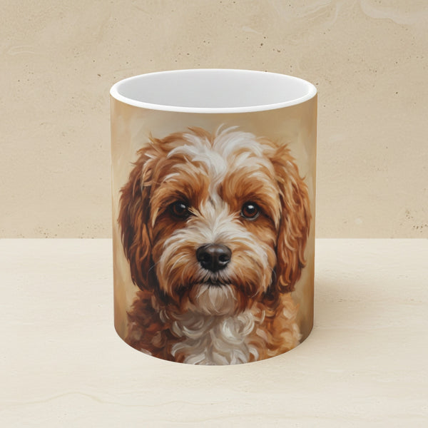 Havanese Acrylic Ceramic Coffee Mug 11oz, Colorful Dog Art, Havanese Lover Gift