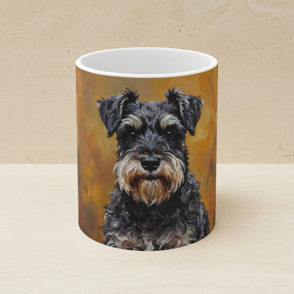 Miniature Schnauzer Acrylic Ceramic Coffee Mug 11oz, Colorful Dog Art, Miniature Schnauzer Lover Gift