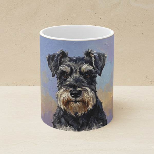 Miniature Schnauzer Acrylic Ceramic Coffee Mug 11oz, Colorful Dog Art, Miniature Schnauzer Lover Gift