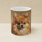 Pomeranian Acrylic ceramic mug by Tritan, angled view