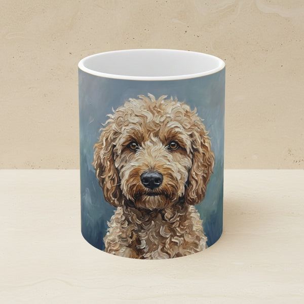 Acrylic Painting Poodle - Teal | Ceramic Mug 11oz