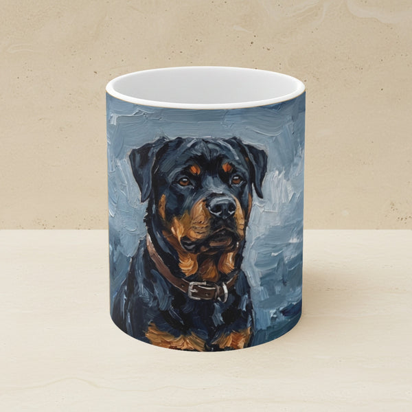 Acrylic Painting Rottweiler - Slate Blue | Ceramic Mug 11oz