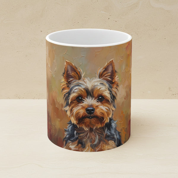 Yorkshire Terrier Acrylic Ceramic Coffee Mug 11oz, Colorful Dog Art, Yorkshire Terrier Lover Gift