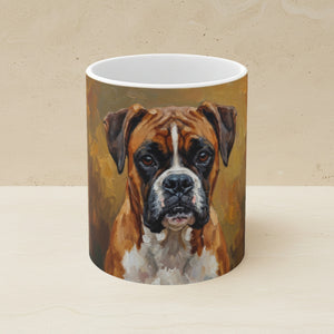 Boxer Acrylic Ceramic Coffee Mug 11oz, Colorful Dog Art, Boxer Lover Gift