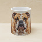 English Bulldog Acrylic ceramic mug by Tritan, angled view