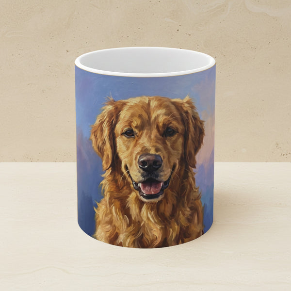 Acrylic Painting Golden Retriever - Lavender Gold | Ceramic Mug 11oz