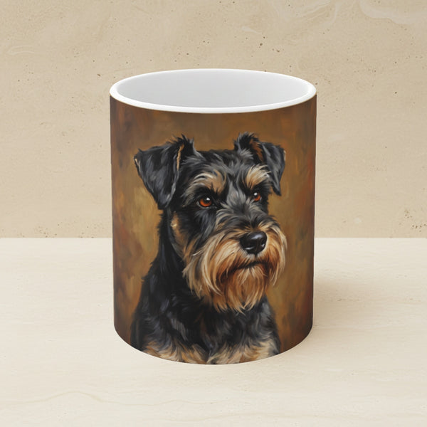 Miniature Schnauzer Acrylic Ceramic Coffee Mug 11oz, Colorful Dog Art, Miniature Schnauzer Lover Gift