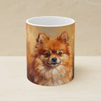 Pomeranian Acrylic ceramic mug by Tritan, angled view