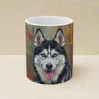 Siberian Husky Acrylic ceramic mug by Tritan, angled view