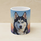 Siberian Husky Acrylic ceramic mug by Tritan, angled view