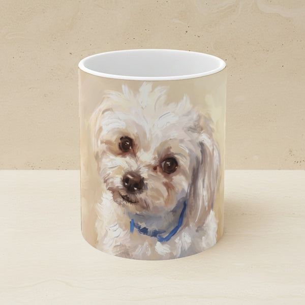 Maltese | Painted Portrait Mug (Style A, Front + Back)