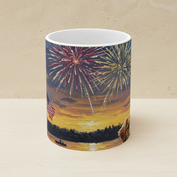 Independence Pups Golden Retriever Ceramic Mug | Tritan