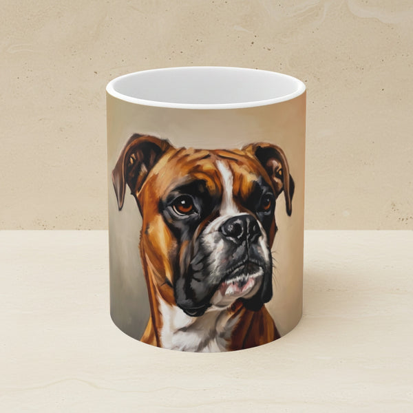 Boxer Oil Portrait Ceramic Mug 11oz | Premium Dog Art | Tritan