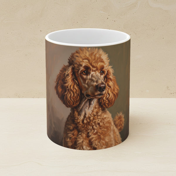 Poodle Oil Portrait Ceramic Mug 11oz | Premium Dog Art | Tritan