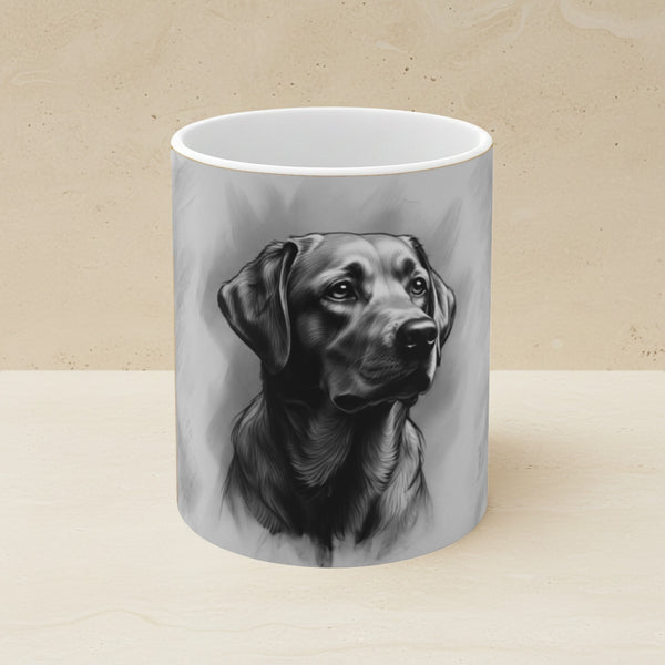 Labrador Retriever Charcoal Portrait Ceramic Mug 11oz | Premium Dog Art | Tritan