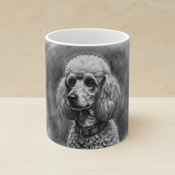 Poodle Charcoal Portrait Ceramic Mug 11oz | Premium Dog Art | Tritan