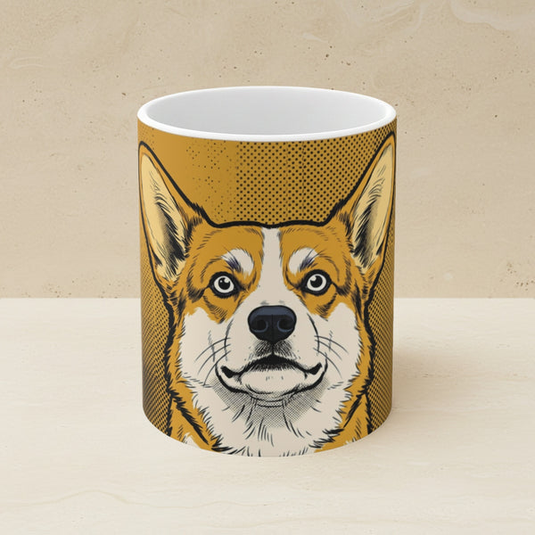 Corgi Comic Pop Art Ceramic Mug 11oz | Premium Dog Art | Tritan