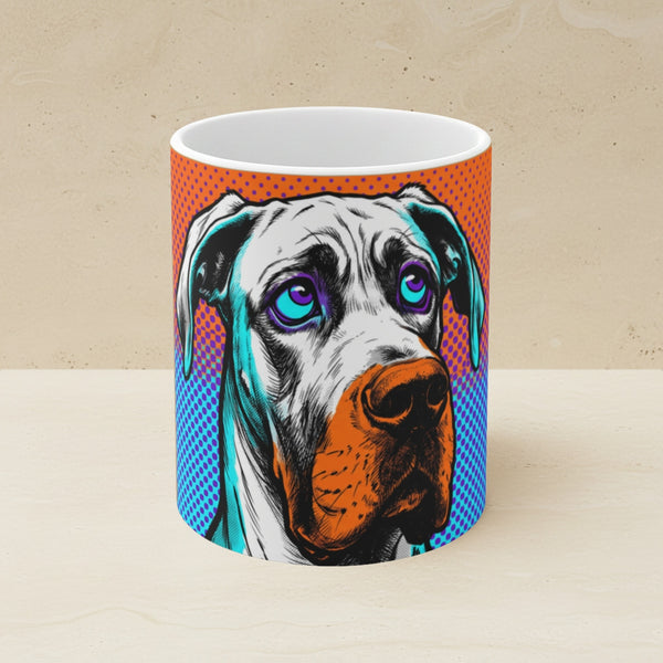 Great Dane Comic Pop Art Ceramic Mug 11oz | Premium Dog Art | Tritan