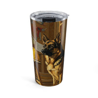 German Shepherd On the Clock Insulated Tumbler Cup 20oz, Stainless Travel Mug, German Shepherd Lover Gift - 20oz