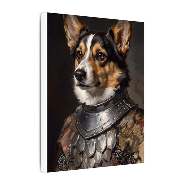 Pembroke Welsh Corgi Medieval Knight Portrait Canvas Wall Art, Regal Dog Painting, Pembroke Welsh Corgi Lover Gift, Stretched Canvas