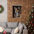 Corgi Medieval Knight matte poster print by Tritan, framed on wall