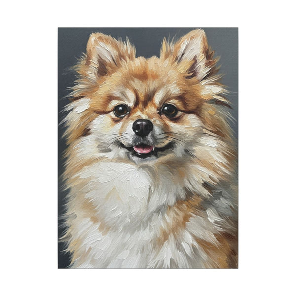Pomeranian Canvas Wall Art, Oil Painting Dog Portrait, Pom Lover Gift, Pet Memorial Decor, distinctive Home Artwork — Lifestyle View