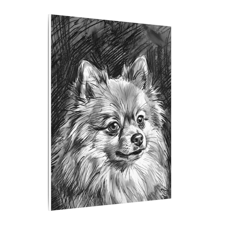 Pomeranian Charcoal canvas print by Tritan, side