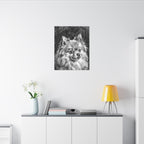 Pomeranian Charcoal canvas print by Tritan, desk wall