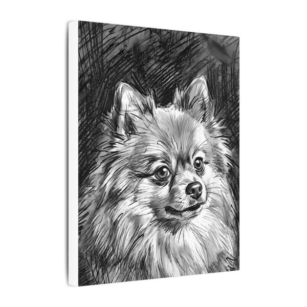 Pomeranian Charcoal Portrait Canvas Print | Dog Wall Art Gift | Pet Lover Decor | Realistic Pom Sketch Artwork