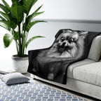 Pomeranian Charcoal Portrait Throw Blanket | Premium Dog Prints | Tritan