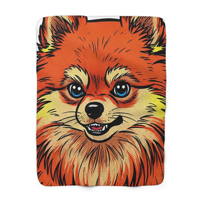 Pomeranian Comic Pop Art Throw Blanket | Premium Dog Prints | Tritan