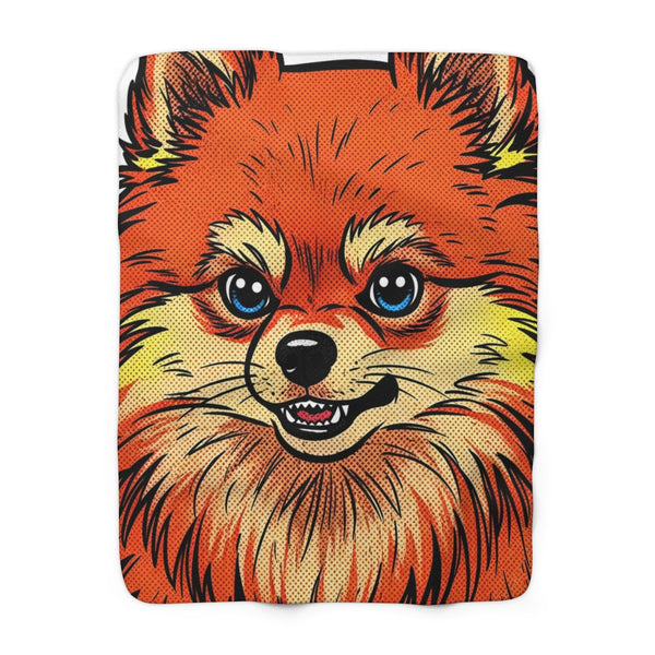 Pomeranian Comic Pop Art Throw Blanket | Premium Dog Prints | Tritan