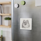 Pomeranian Graphite die-cut magnet by Tritan, on steel