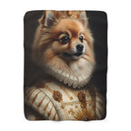 Pomeranian Kings & Queens Royal Portrait Regal Throw Blanket | Premium Dog Prints | Tritan
