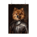 Pomeranian Medieval Knight matte poster print by Tritan, front