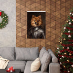 Pomeranian Medieval Knight matte poster print by Tritan, framed on wall