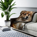 Pomeranian Medieval Knight Portrait Regal Throw Blanket | Premium Dog Prints | Tritan