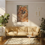 Pomeranian Oil Portrait canvas print by Tritan, sofa wall