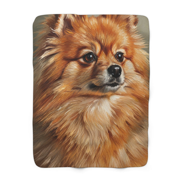 Pomeranian Oil Portrait Regal Throw Blanket | Premium Dog Prints | Tritan