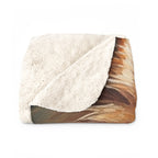 Pomeranian Oil Portrait sherpa blanket by Tritan, folded