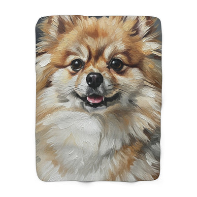 Pomeranian Oil Portrait Throw Blanket | Premium Dog Prints | Tritan